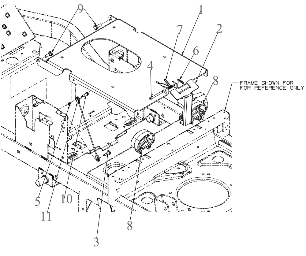 Seat Plate Diagram and Parts List for ZTX4-60KH (47ASAAA8010)(2022) Cub Cadet Lawn Tractor